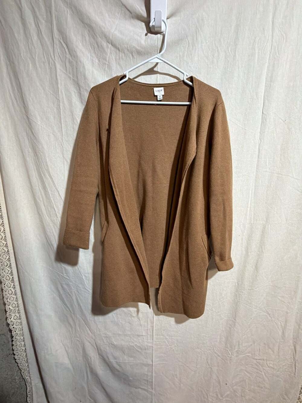 J. Crew Open Front Knit Cardigan Sweater Brown Size M